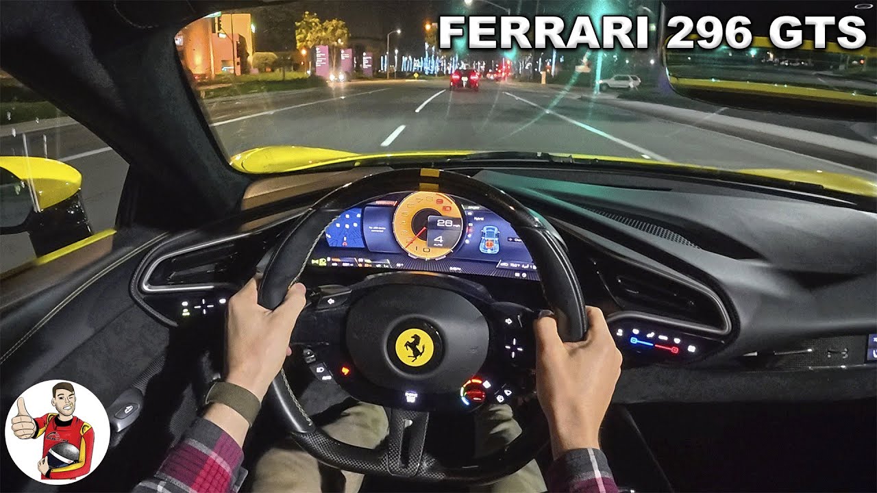 2023 Ferrari 296 GTS POV night drive (3D audio) (ASMR)