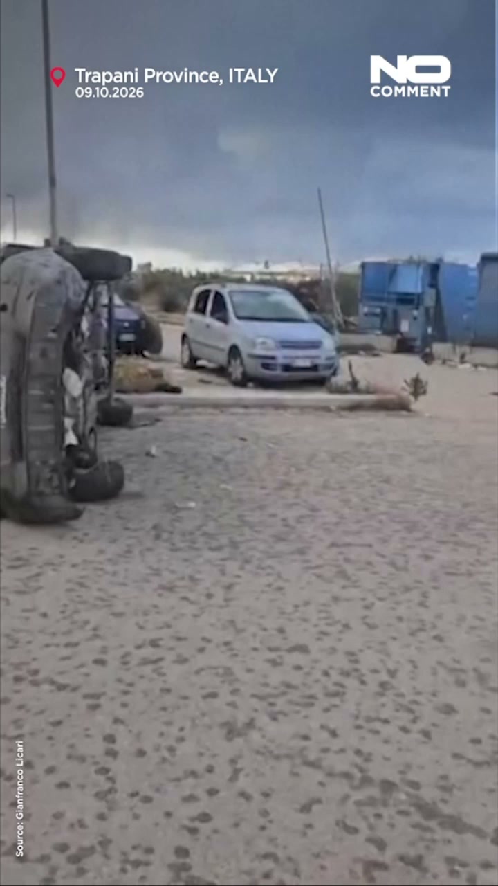 Rare waterspouts slam western Sicily, wrecking homes and a school