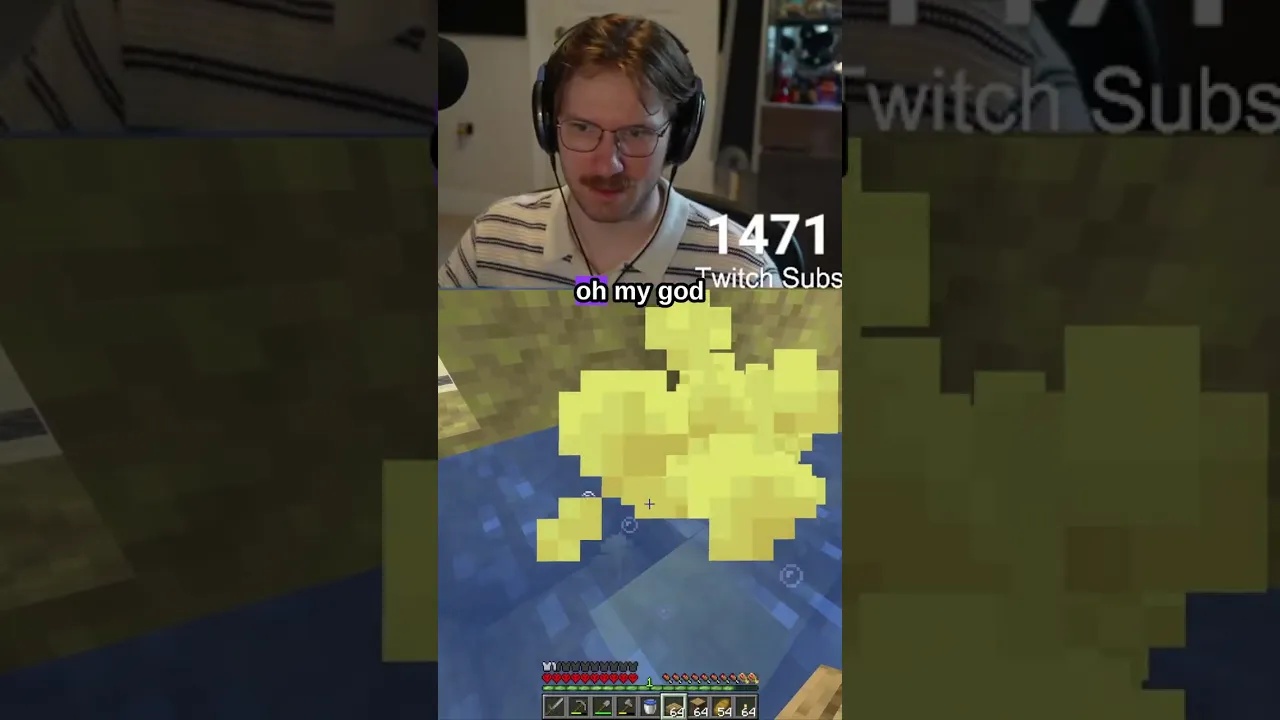 Skyes' first encounter with a Minecraft geyser