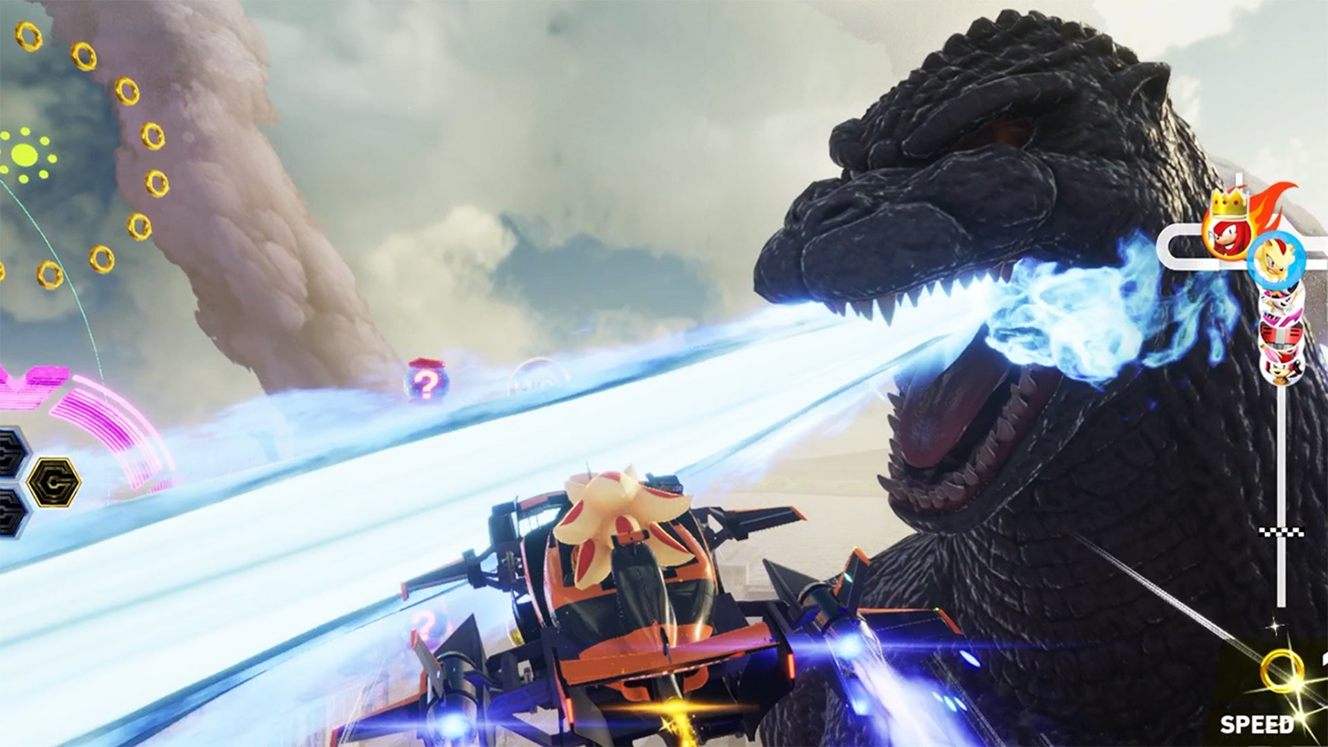 Godzilla wreaks havoc in Sonic Racing: CrossWorlds