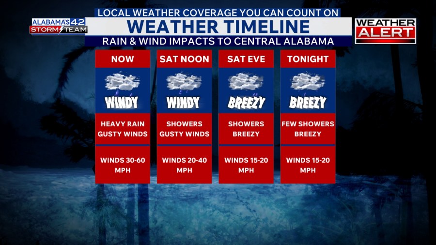Isaias moves north through Alabama: strong winds, fallen trees & power outages continue across central Alabama