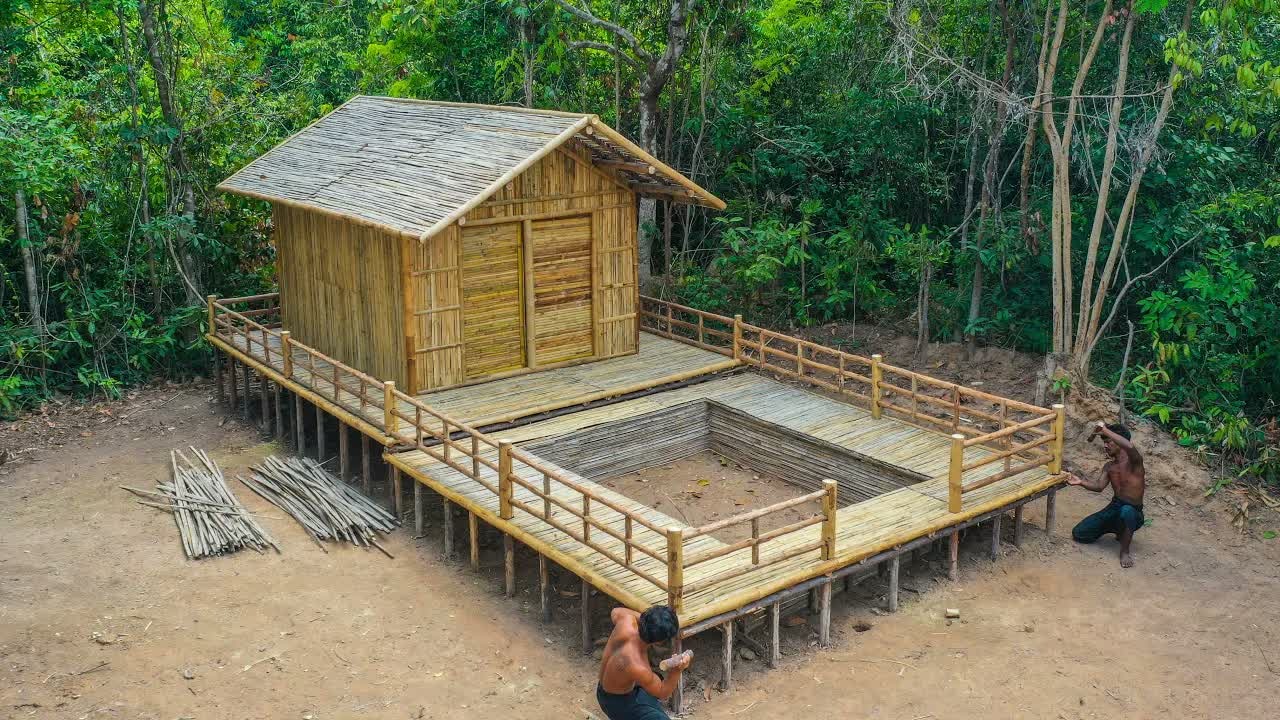Watch these builders create a jungle villa with a pool and private ...