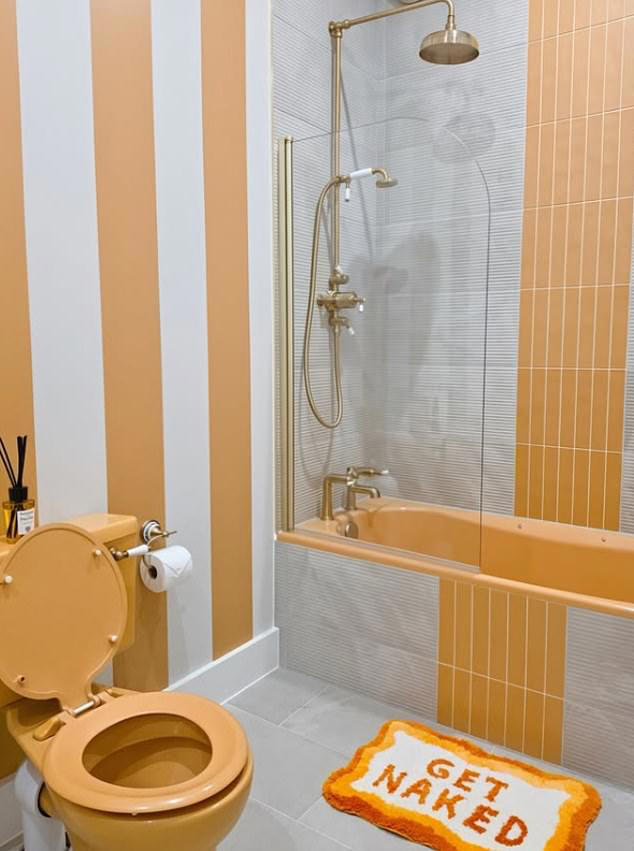 Stacey Solomon shows off the renovated orange bathroom at her new £2M ...