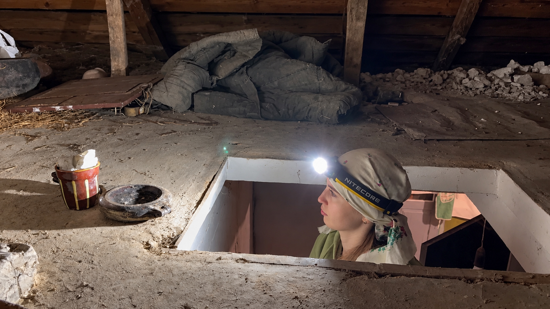 Checking grandma’s forgotten attic after smelling smoke