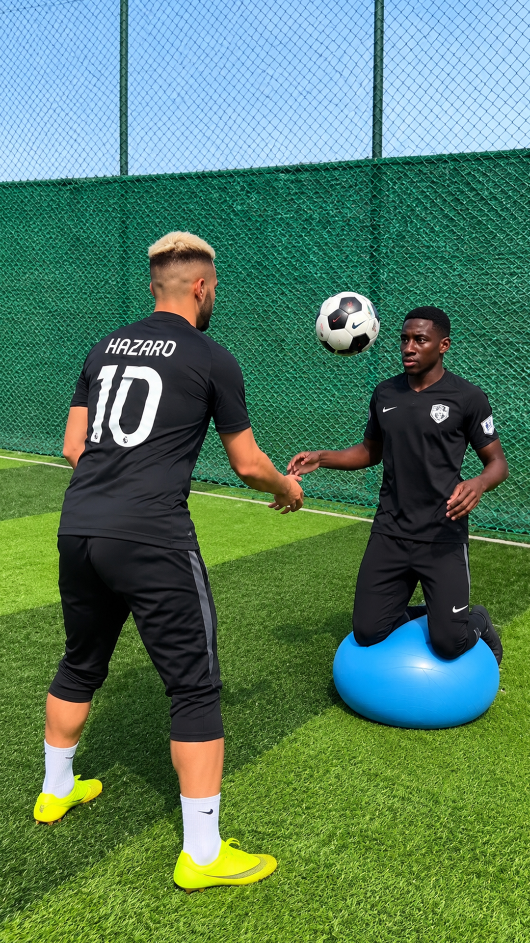 I tested pro athlete in stability ball soccer challenge