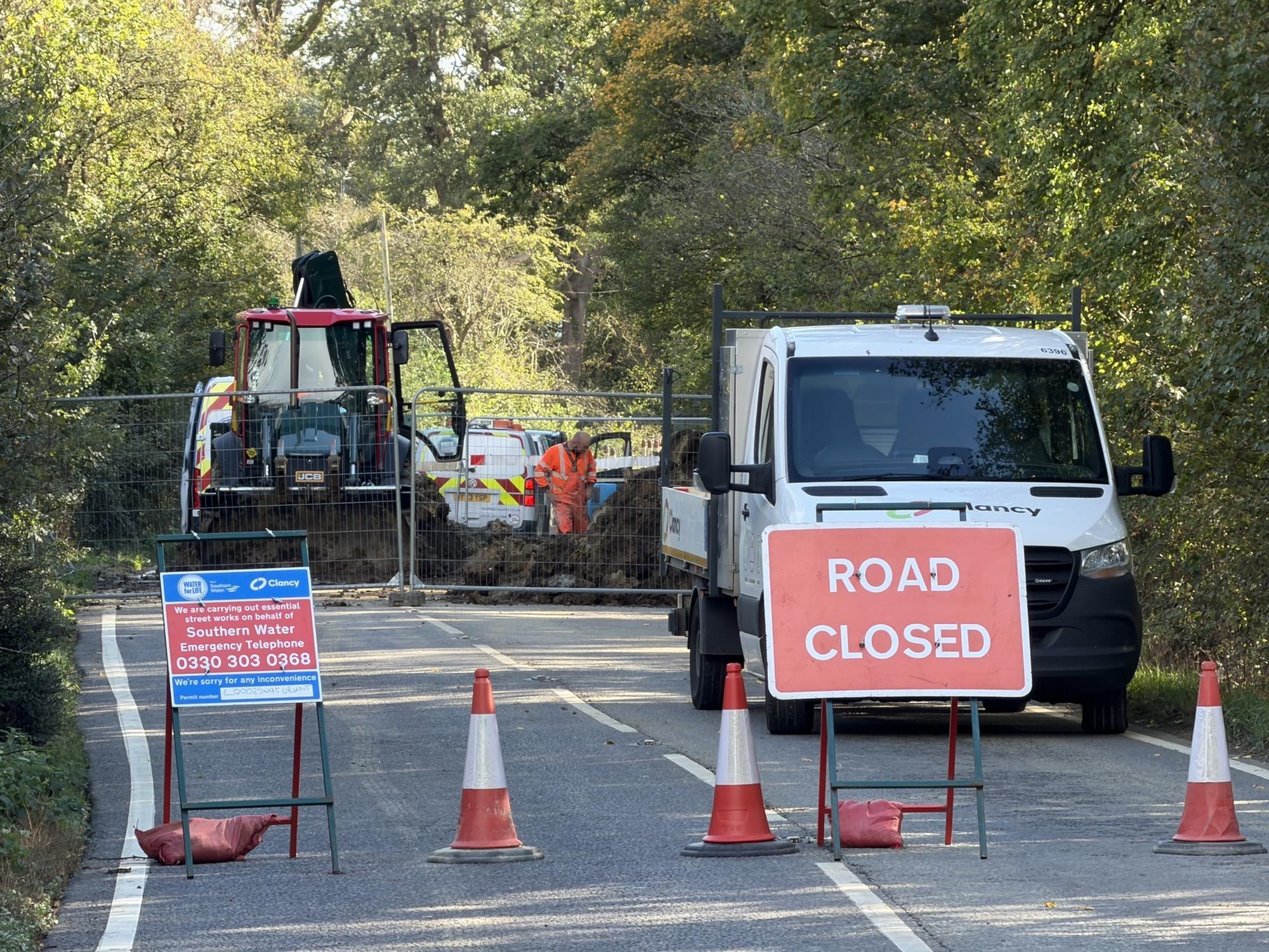 Busy Worthing road could remain closed until Tuesday after major water ...