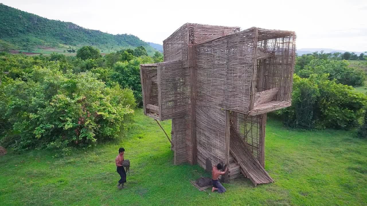 Crafting a wooden house from scratch
