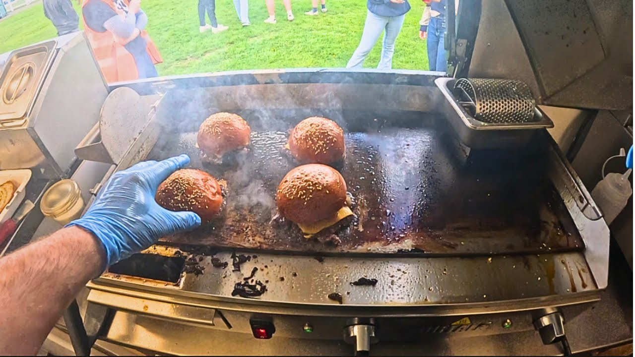I survive rush hour in my burger truck