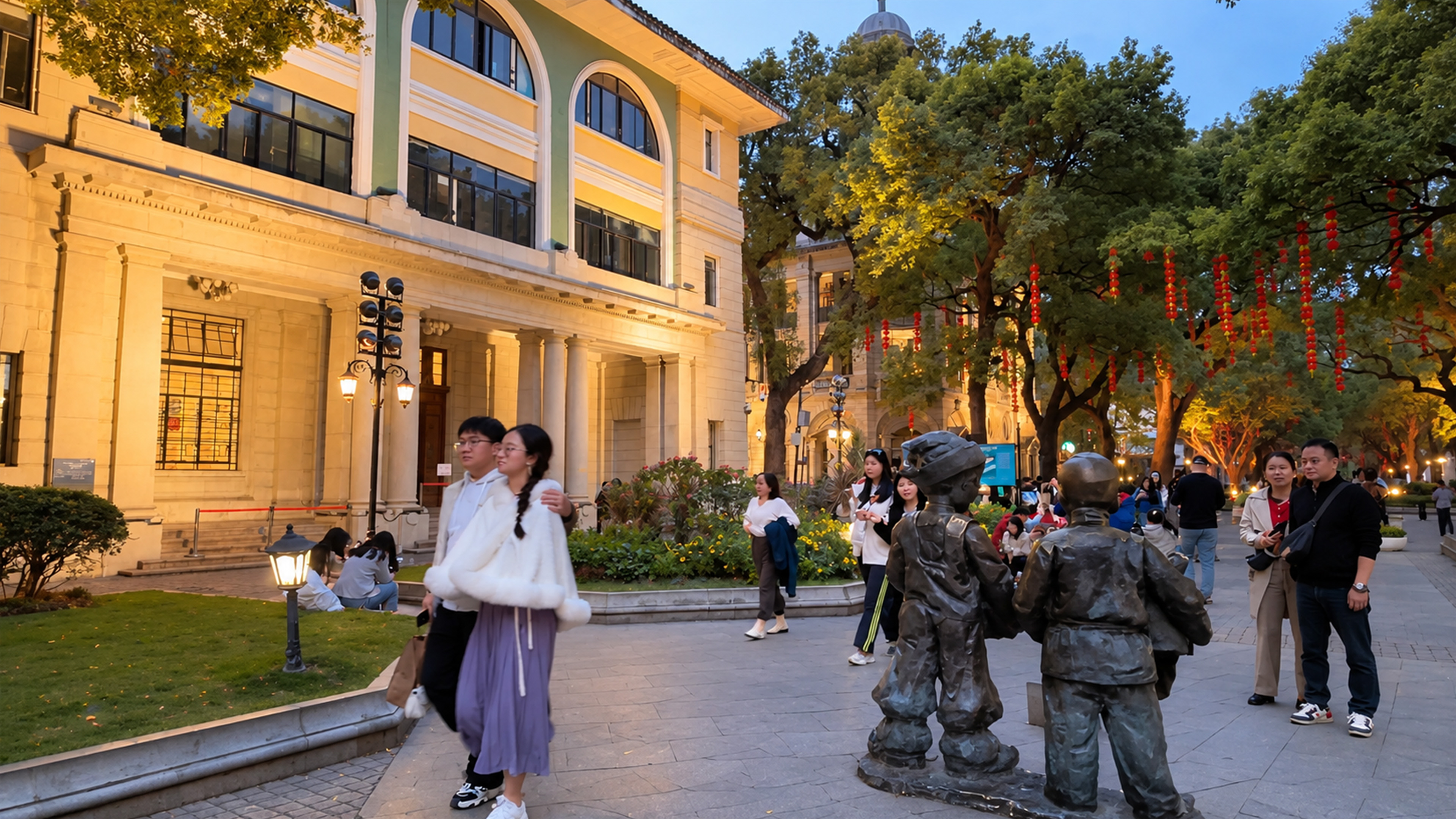 China hides a European style street beneath giant trees