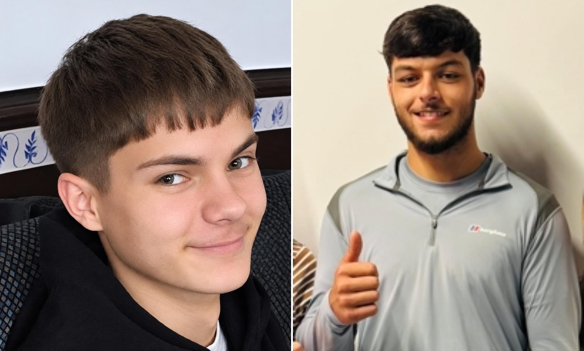 Two friends, both 19, killed after BMW collided with lamppost are pictured as families pay tribute
