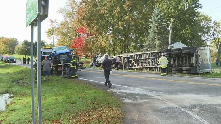 Intersection in Hamlin closed due to tractor trailer crash