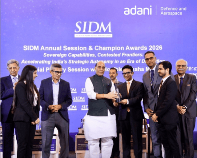 Adani Defense wins SIDM Champion Award 2026 for export excellence