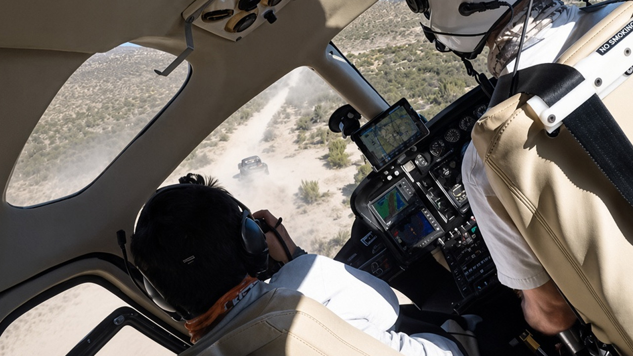 How helicopter photography captures extreme desert off road racing action