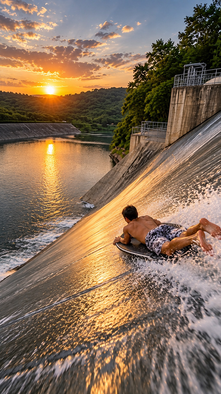 Giant water slide turns into a massive playground