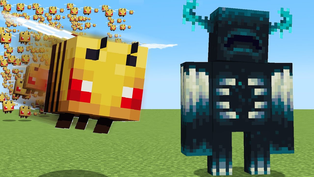 1000 bees vs the warden in Minecraft
