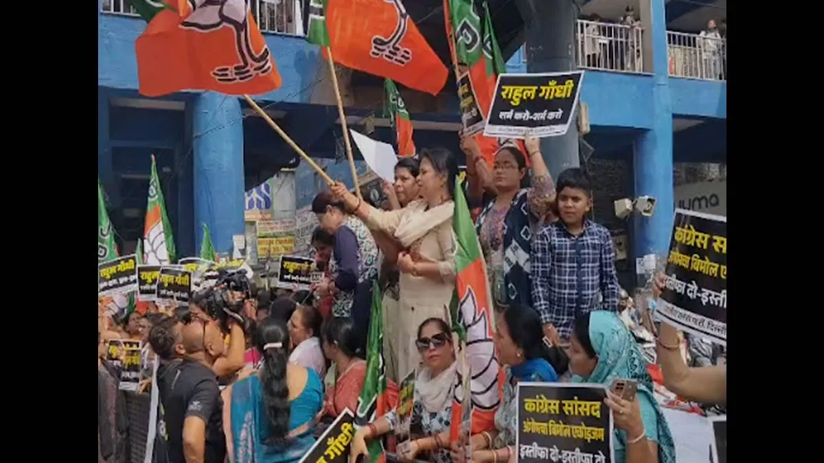 Delhi BJP Mahila Morcha protests, demands Congress MP Akoijam’s ...