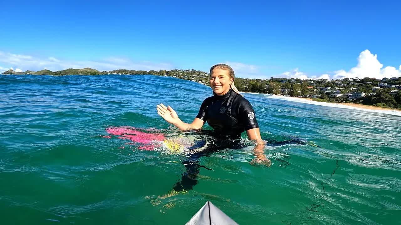 A casual surf session turned into a show. These surfers were on another ...