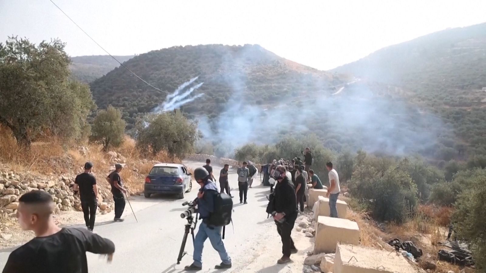 Israeli forces fire tear gas at Palestinians