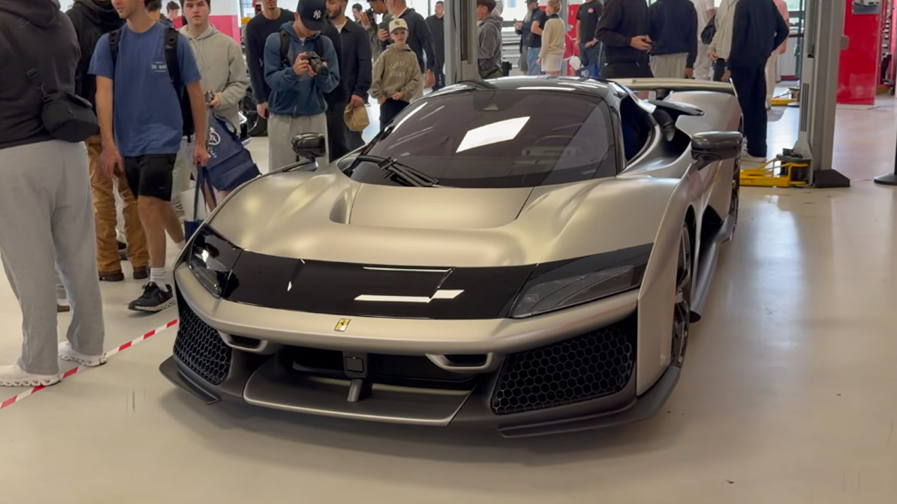 Unreleased Ferrari F80 meets legendary predecessors in exclusive showroom