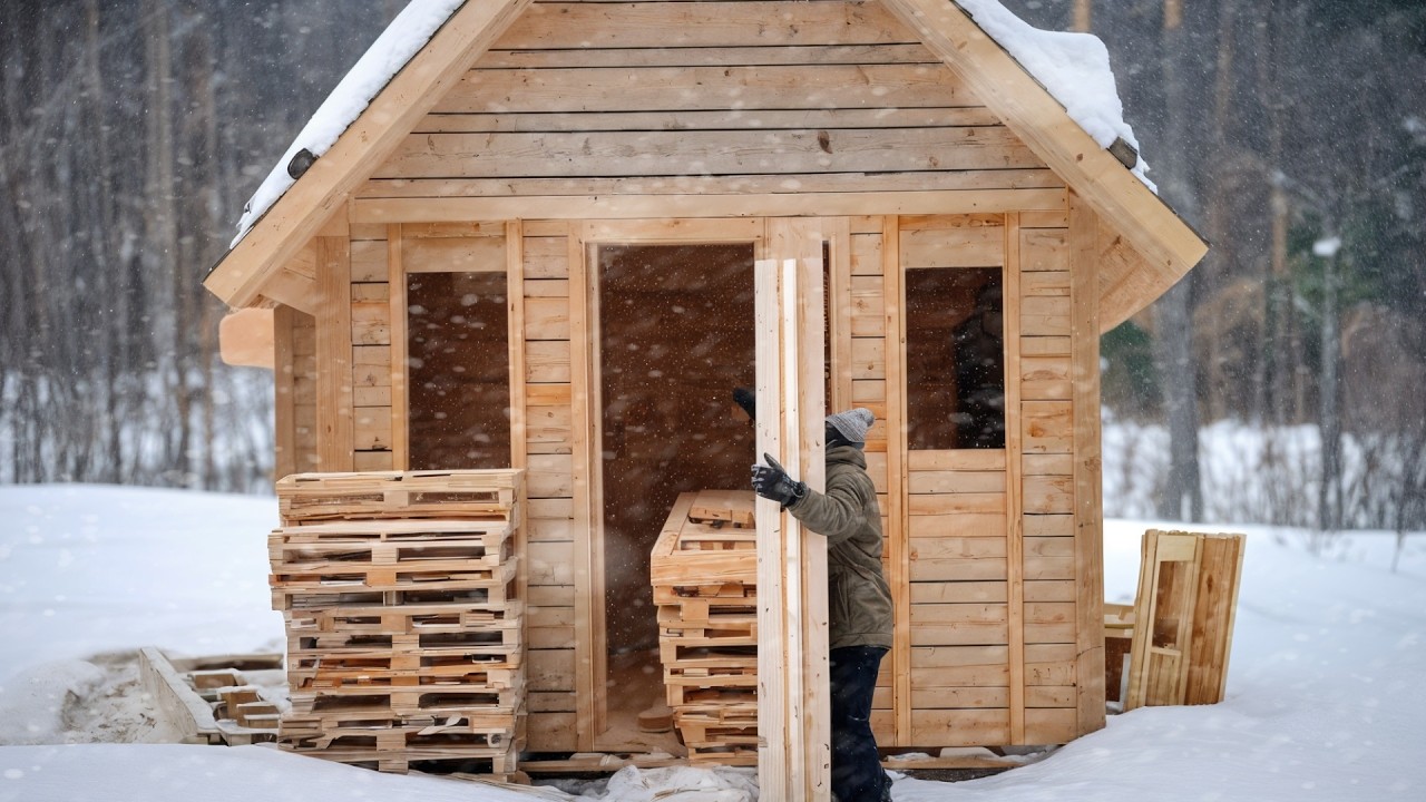 Built a cabin out of pallets. Start to finish