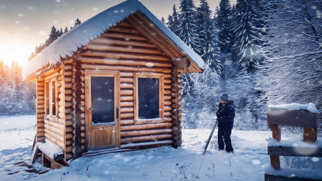 Building a cozy log cabin from scratch | Off grid wilderness life