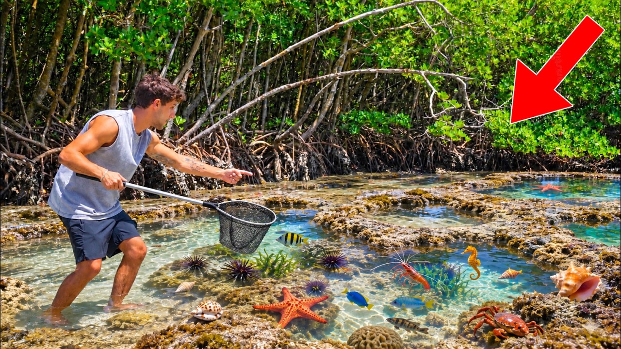 Exploring tide pools for hidden ocean creatures