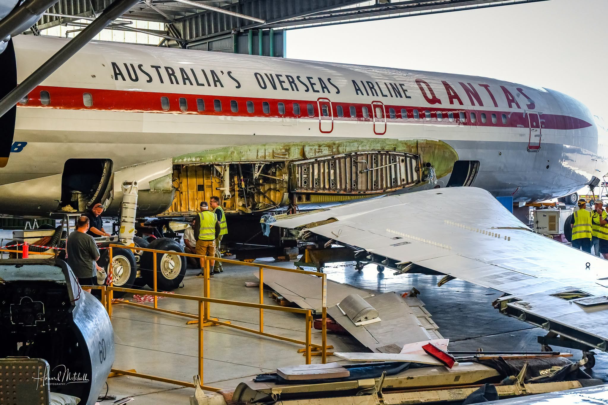 John Travolta's Boeing 707 goes back together at HARS