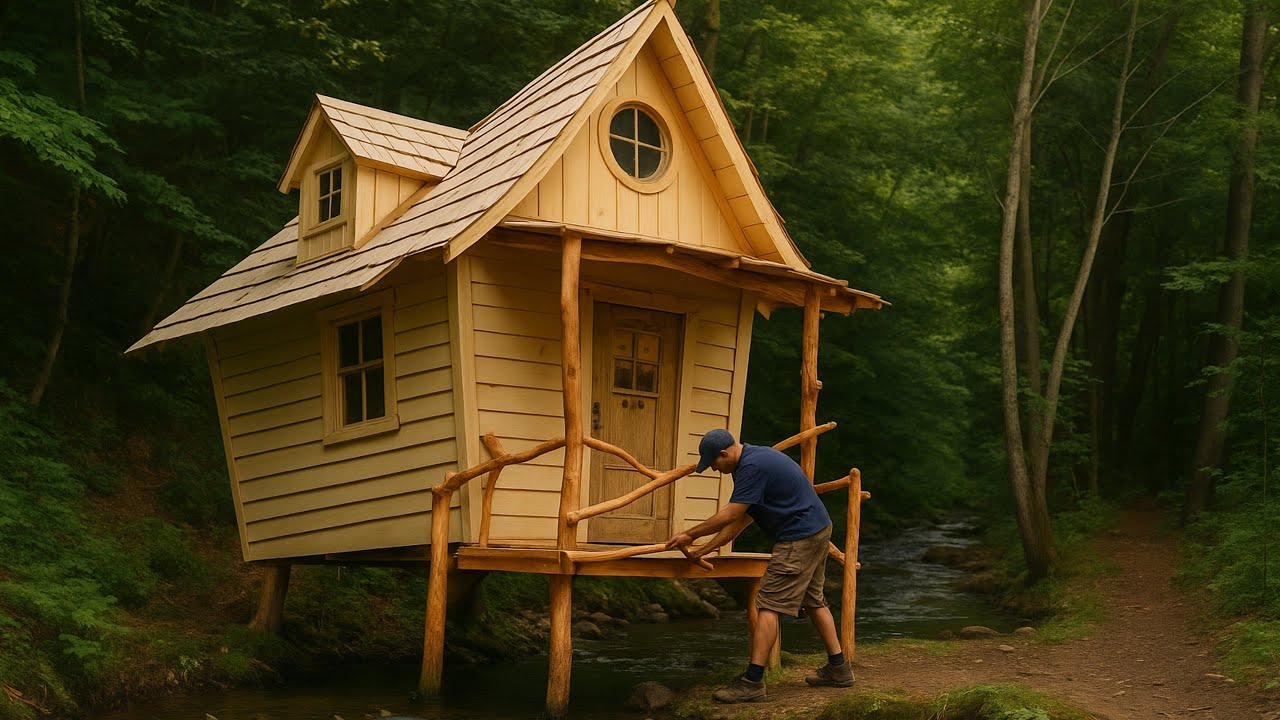 Built a house and sauna by the river in 60 days
