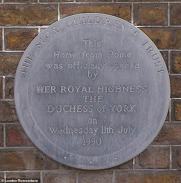 Plaque commemorating Sarah Ferguson's association with Great Ormond ...