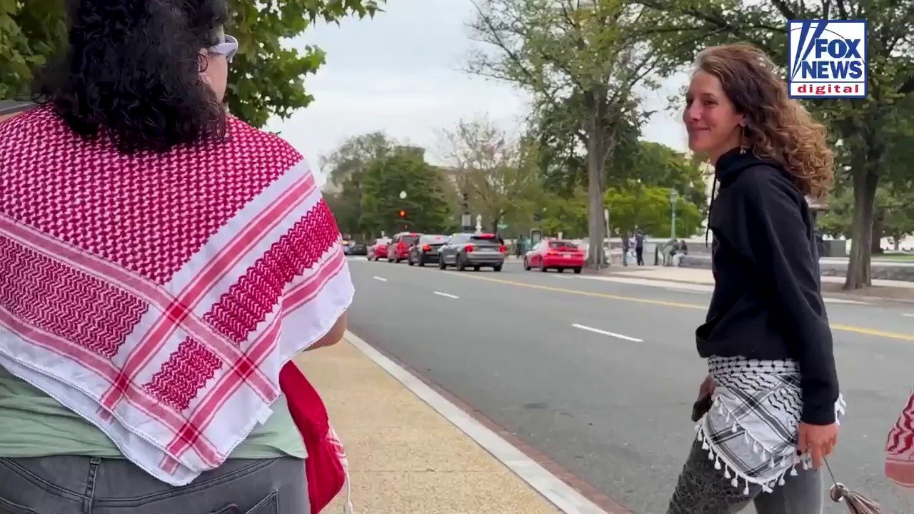 Code Pink organizer walks away when pressed on what she considers Palestine