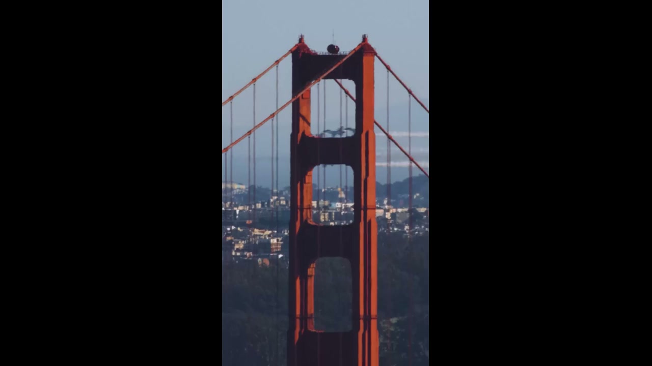 US Navy Blue Angels soar over Golden Gate Bridge