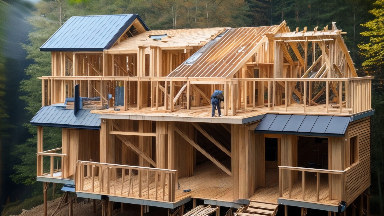Solo craftsman builds stunning two-story cliffside cabin | Step-by-step ...