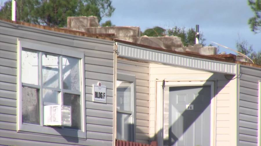 Milton apartment complex loses roof in Hurricane Isaias