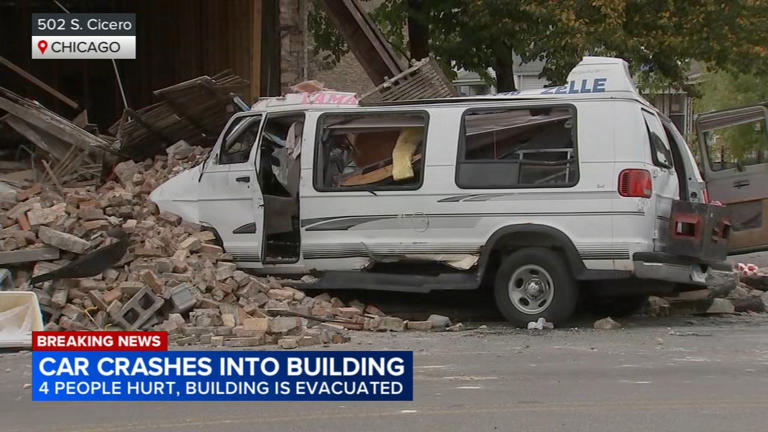Child among 4 hospitalized after SUV crashes into residential building ...