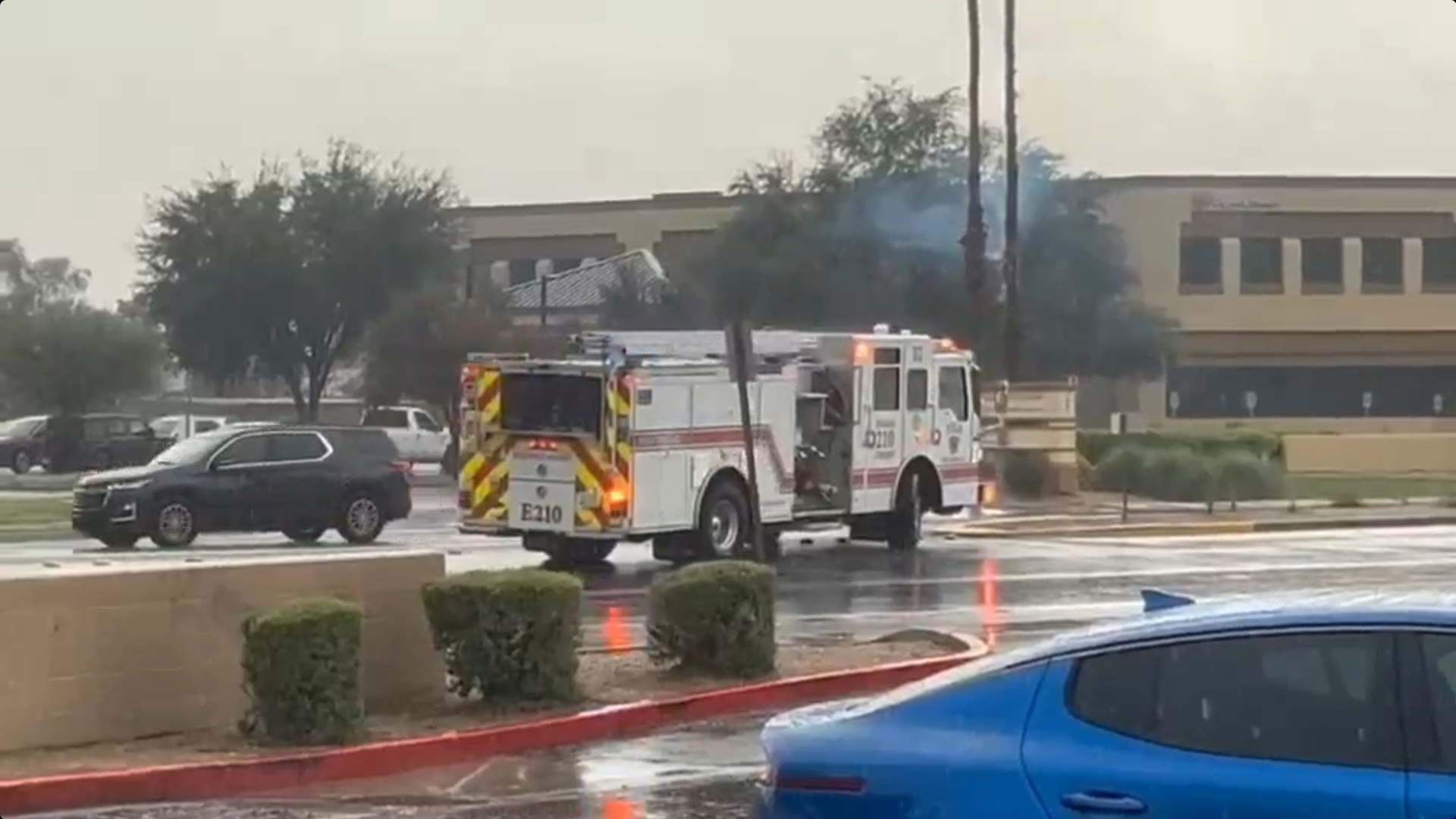 Lightning strikes palm tree in Gilbert