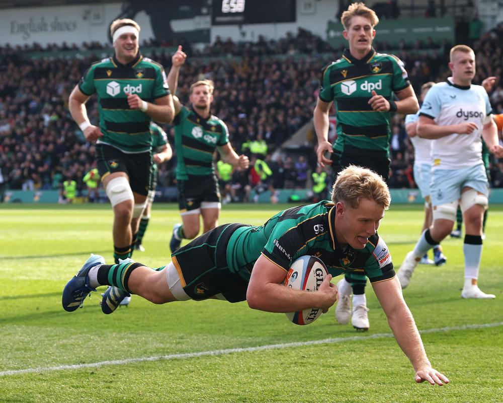 Sleightholme hat-trick fires up Northampton in 11-try blast of Bath