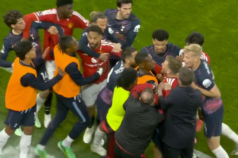 What Roberto De Zerbi did as Man Utd vs Spurs brawl breaks out after ...