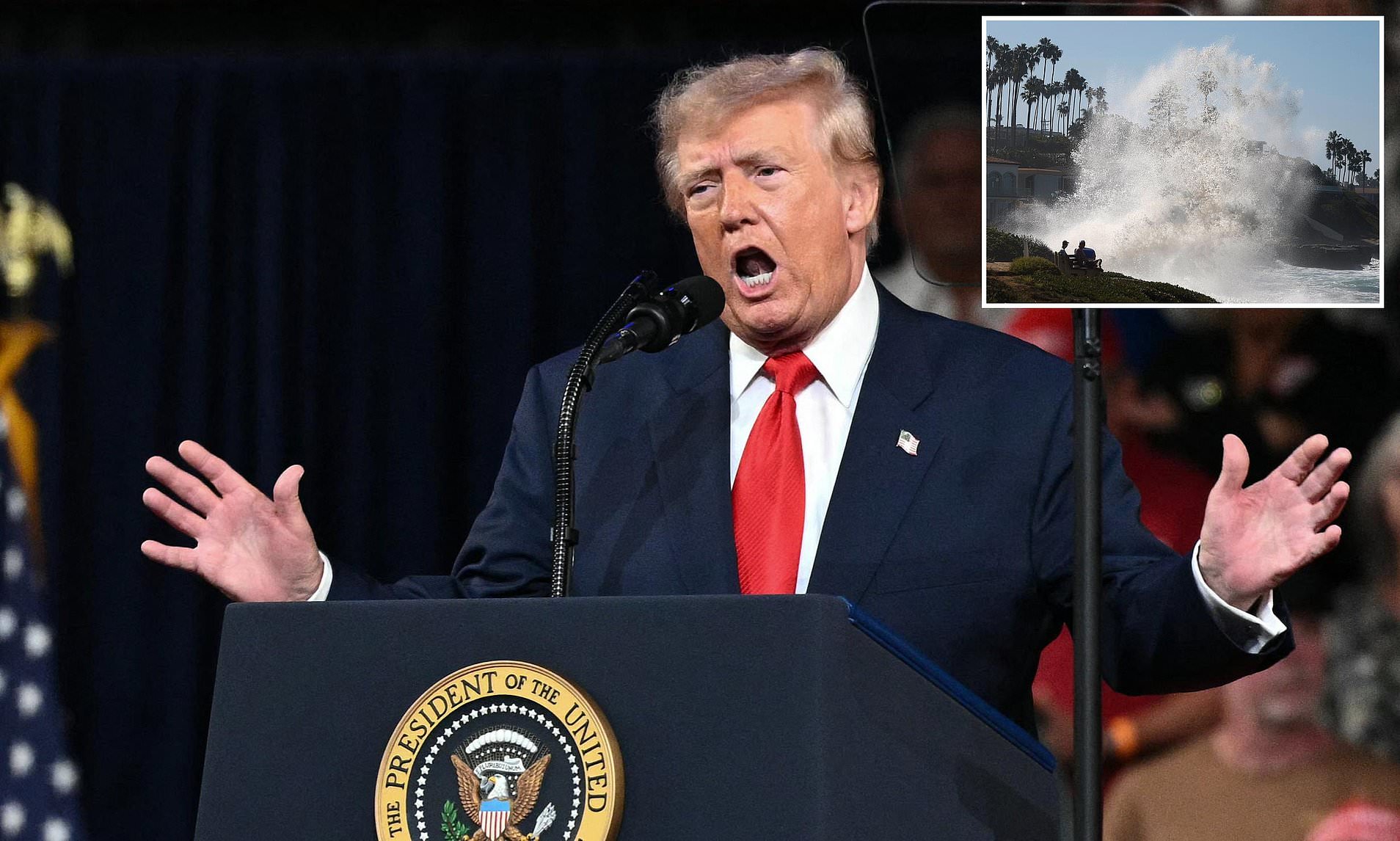 Trump floats renaming Atlantic or Pacific Trump Ocean to huge cheers at ...