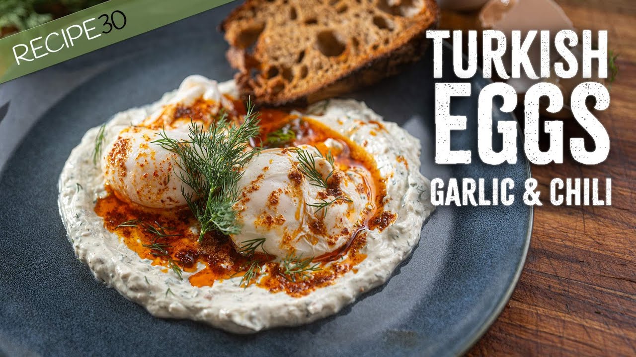 Dreamy Turkish garlic & chili eggs - easy breakfast!