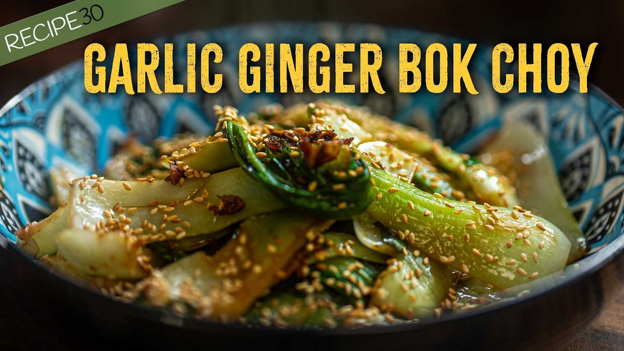 Garlic ginger bok choy stir-fry in 10 minutes!