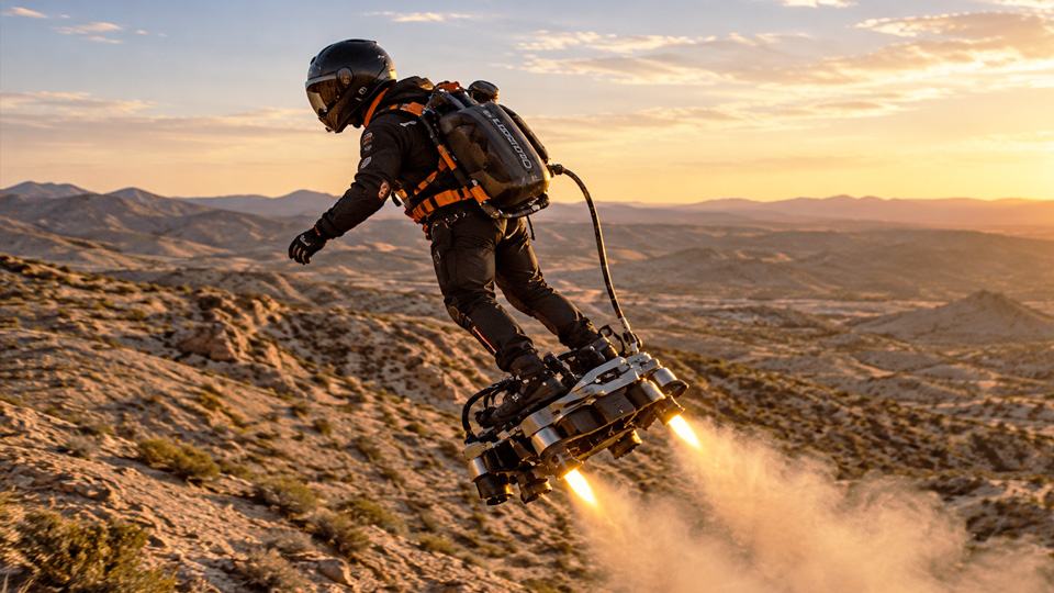 Jet engines strapped to feet deliver massive speed