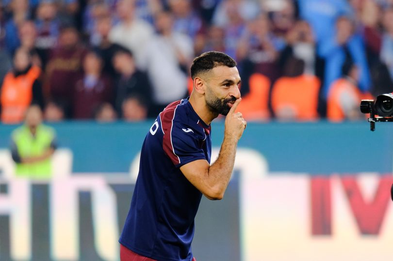 Mohamed Salah of Trabzonspor celebrates with fans after the match the Turkish Super League 2026/27 match between Trabzonspor and Galatasaray SK