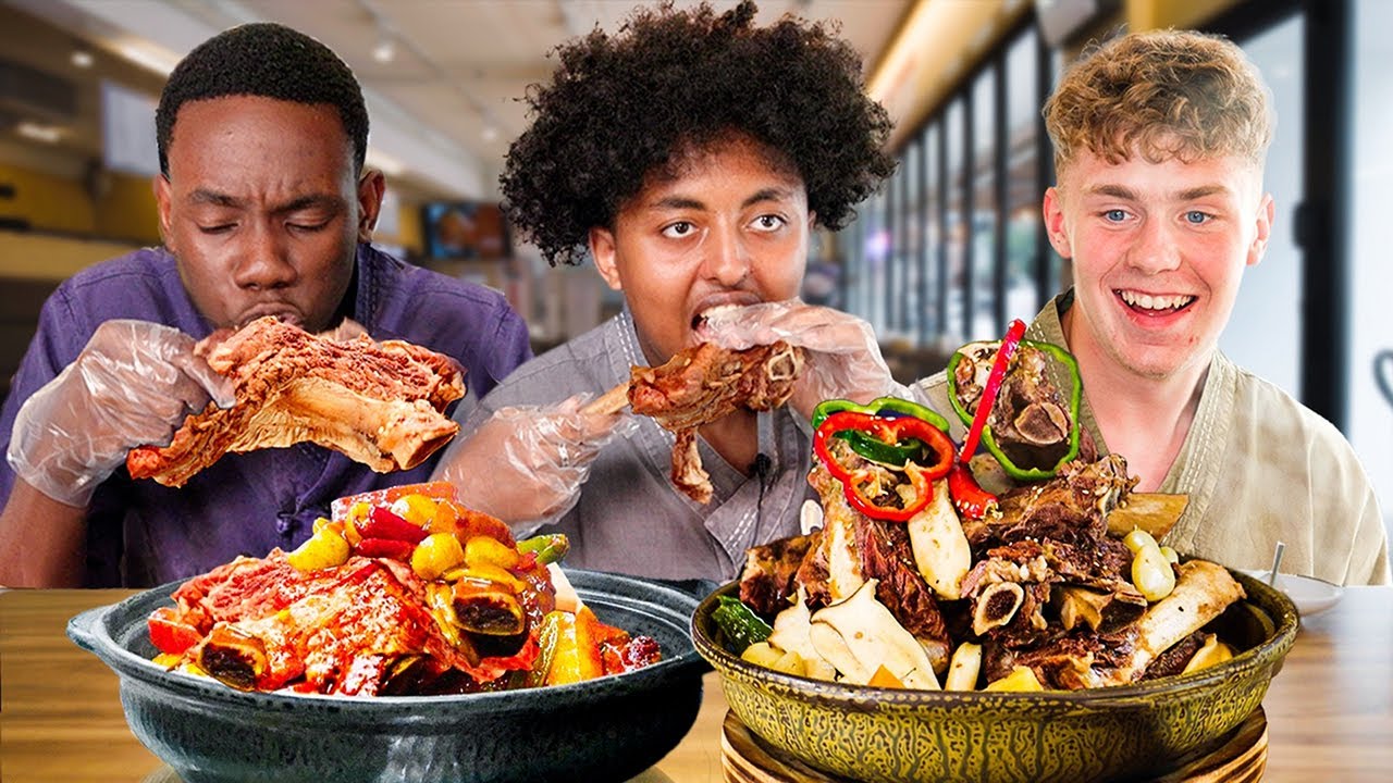 British friends try Korean feast in hanbok! Braised short ribs & ox ...