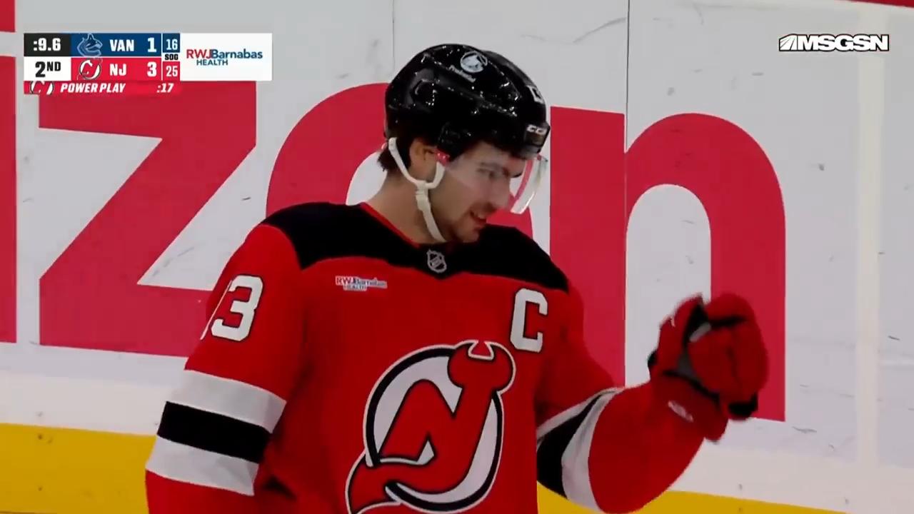 Hischier scores twice as Devils beat Canucks 4-1