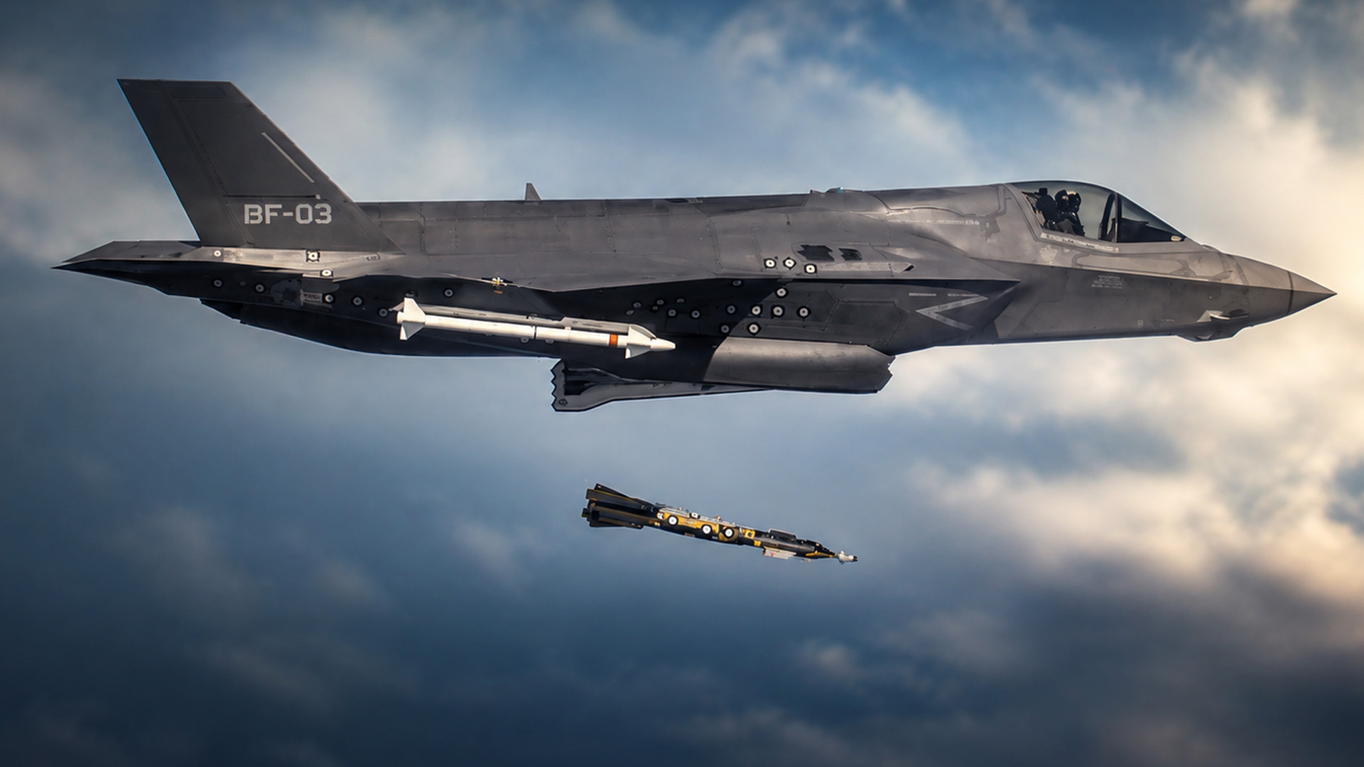 Military aircraft bomb drop caught on camera