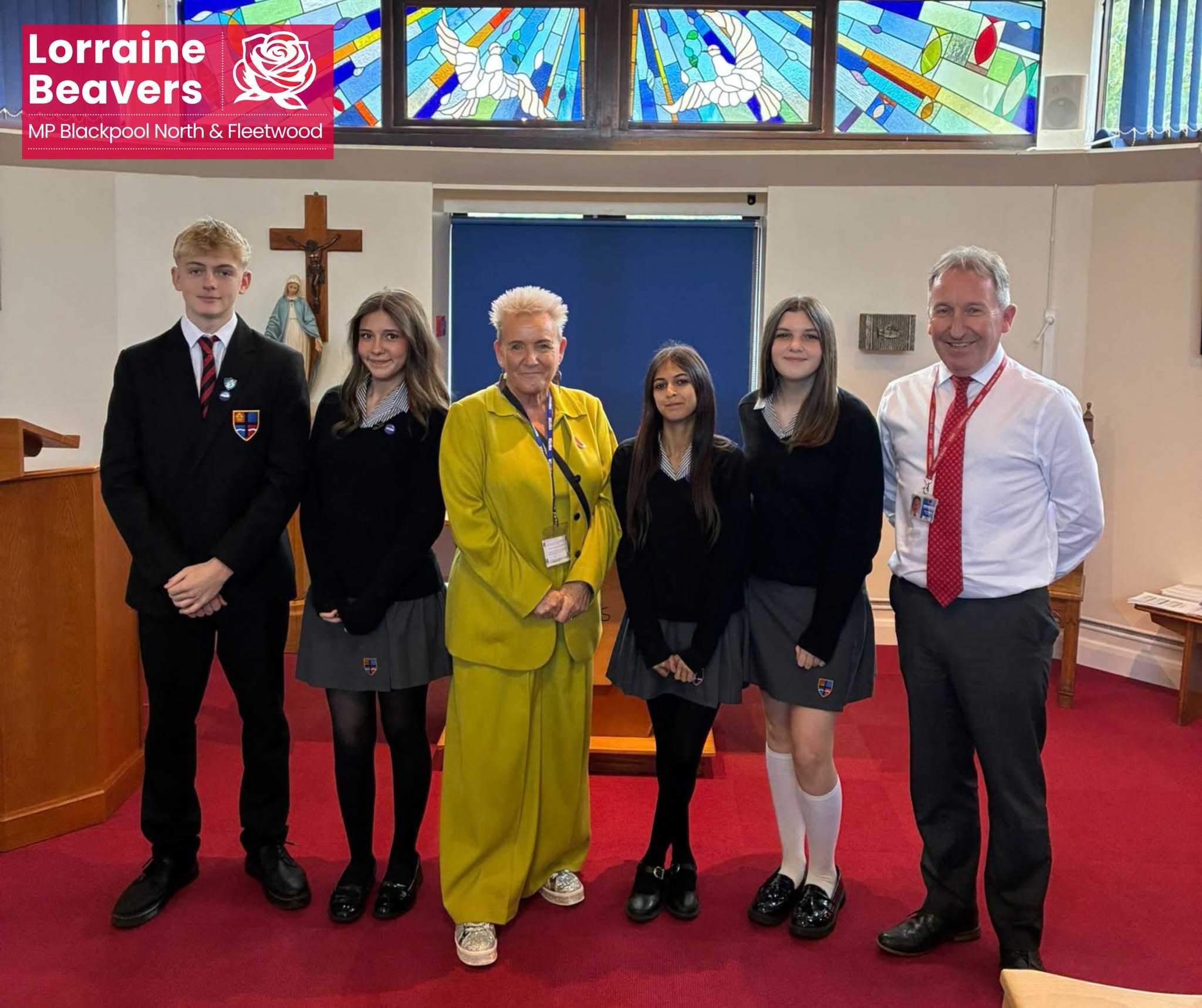 Lorraine Beavers visits Fleetwood's Cardinal Allen Catholic High School ...