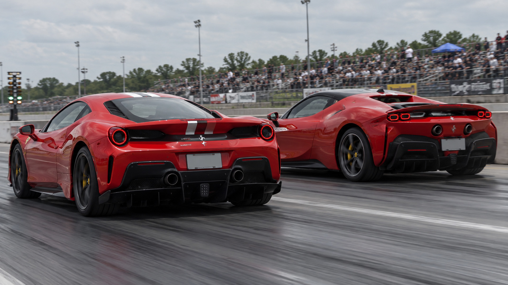 Can The Ferrari Pista Beat The Hybrid SF90 Drag Race