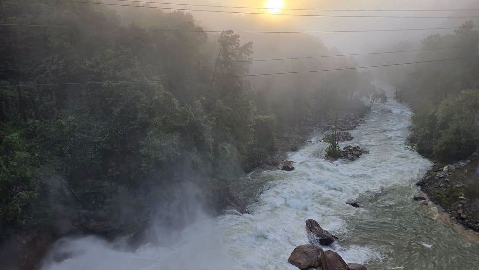 Lake Lure dam gates open; rising water levels downstream along Broad River