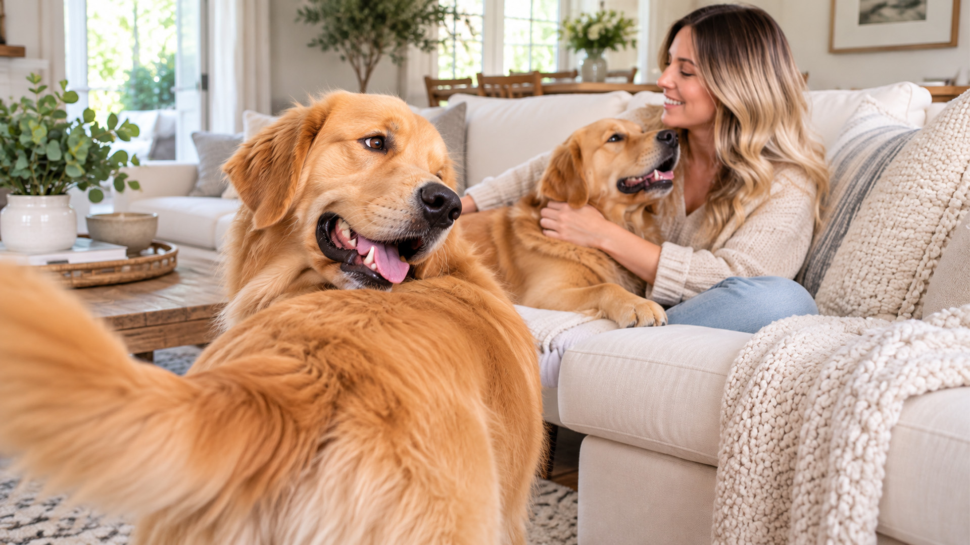 Jealous dog hates sharing attention
