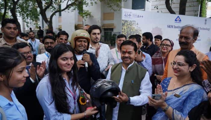 Over 350 riders join BIS bike rally in Ghaziabad as SRM opens helmet bank